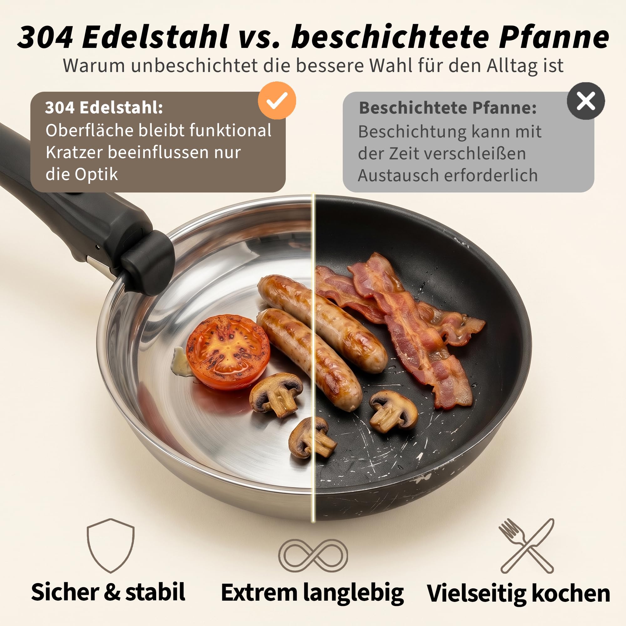 Citybee17‑teiliges Edelstahl Topfset, Camping Topfset & abnehmbaren Griffen