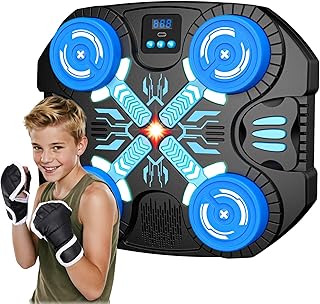 Boxing Machine with Music for Kids Sports Toy-3 Game Modes & 14 Levels, 4 5 6 7 8 9 10 Year Old Boy Girl Christmas Toys Birthday Gifts, Wall Mounted Bluetooth Punching Target with Scoring & Gloves