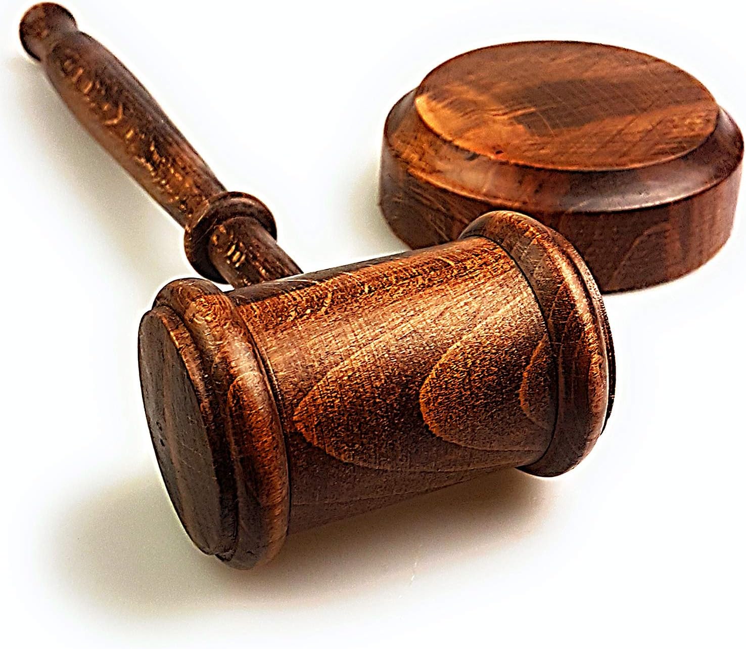 Rustic Gavel and Block Set Handcrafted Vintage Old View