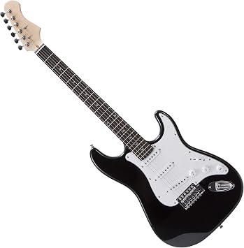 RockJam Full Size Electric Guitar Kit with 10W Amp & Gig Bag, Black | Beginner electric guitar starter kit with 10 watt amplifier, gig bag, strap, whammy bar, picks and spare strings