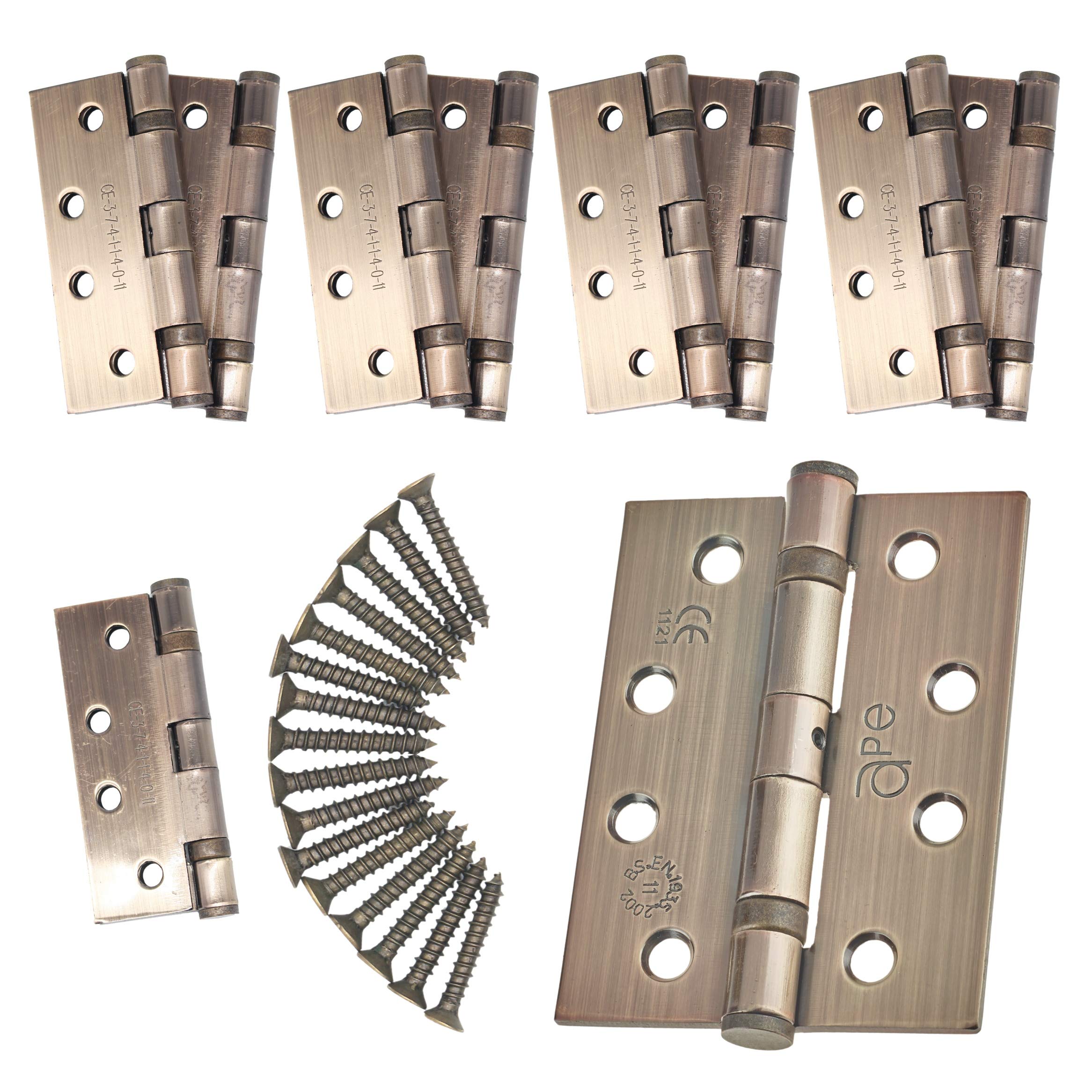 Eai Bronze Internal & External Door Hinges 4" 102Mm Ball Bearing (5, Florentine )