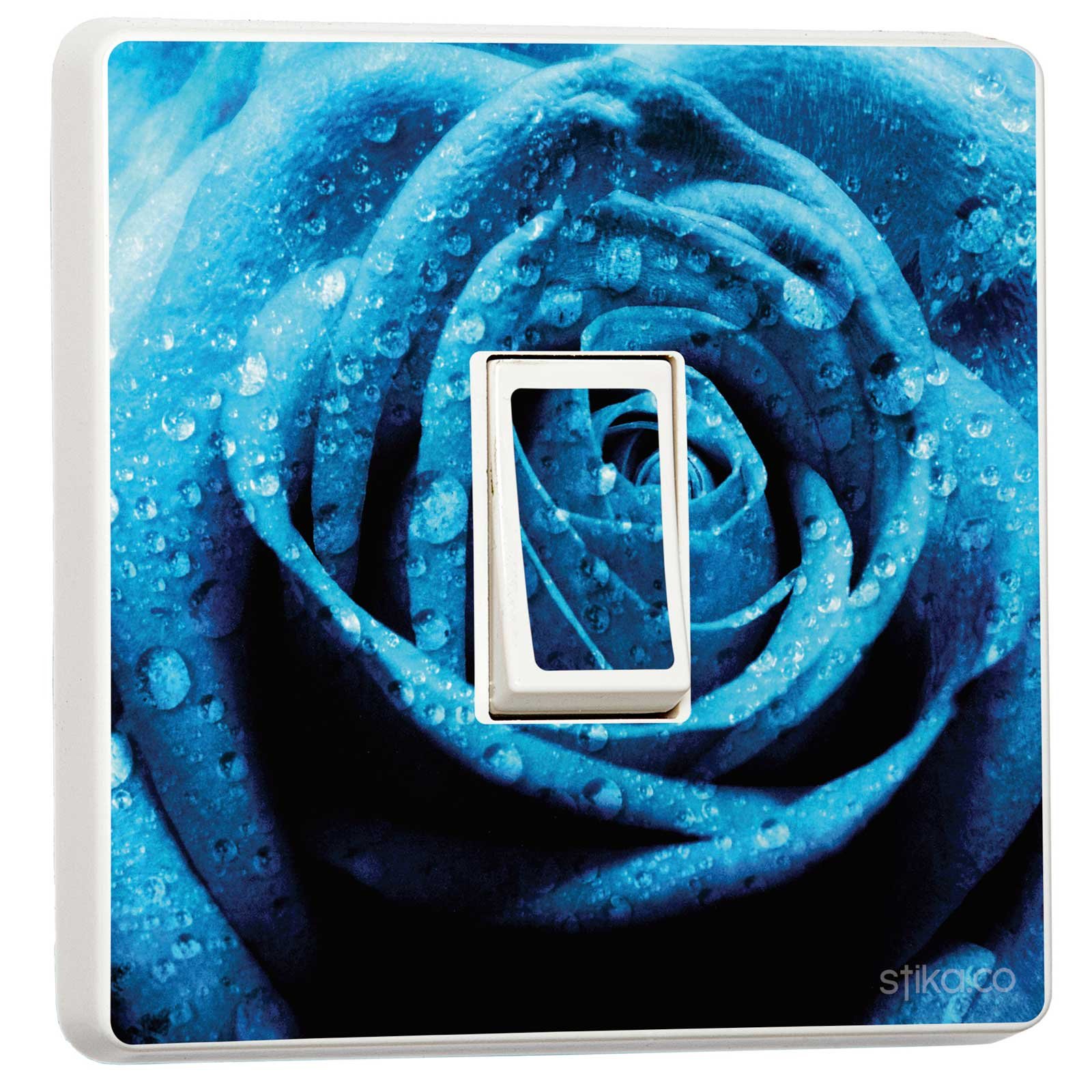 Stika.co Blue Pack Of 2 Rose Design, Single Light Switch Cover, Pretty Light Switch Decoration Stickers - Home Decor Improvements