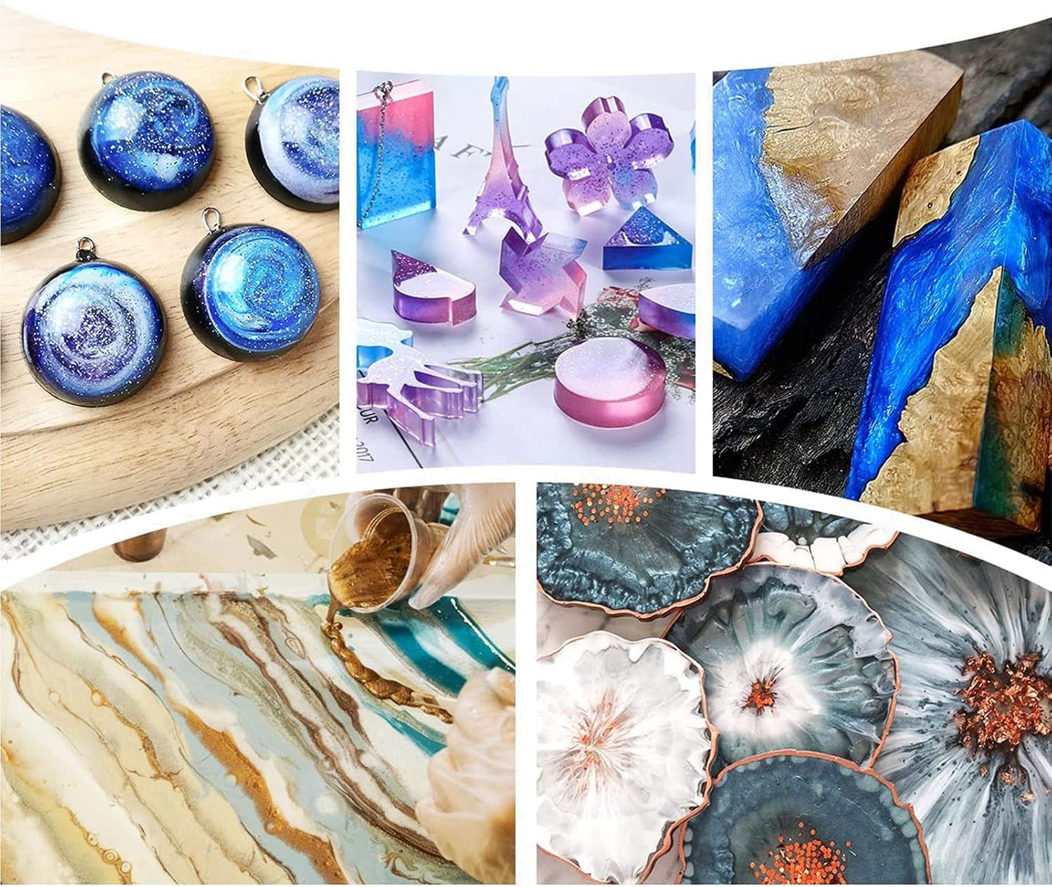 5 Colors Epoxy Resin Pigment High Pigmented Coloring Colorants for Epoxy Jewelry Paint Craft Liquid Dye