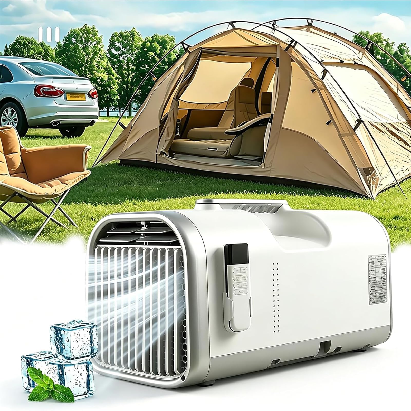 JIANGYUXINLI RV Air Conditioner 220V/24V, Portable Air Conditioner 4400-5100BTU, Low Power Consumption 4-in-1 Quiet Auto-Evaporation, Compressor Cooling, 12H Time, 60-88°F for Tent, Caravan & Camping