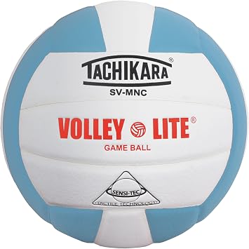 Tachikara Volley-Lite Additional Colors (EA) and Sensi-Tec Composite Volleyball (Powder Blue/White/Black)