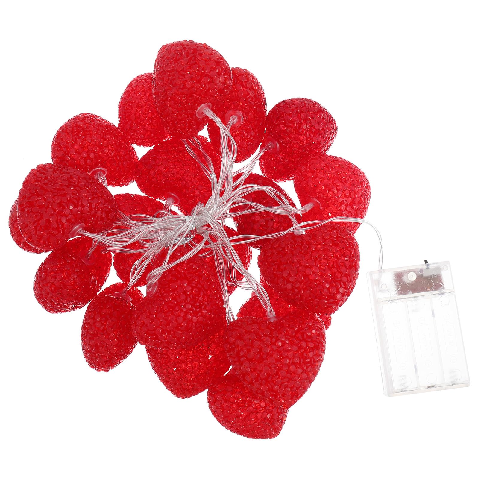 Guirlande lumineuse cœur rouge Saint-Valentin décoration romantique plastique 20 LED