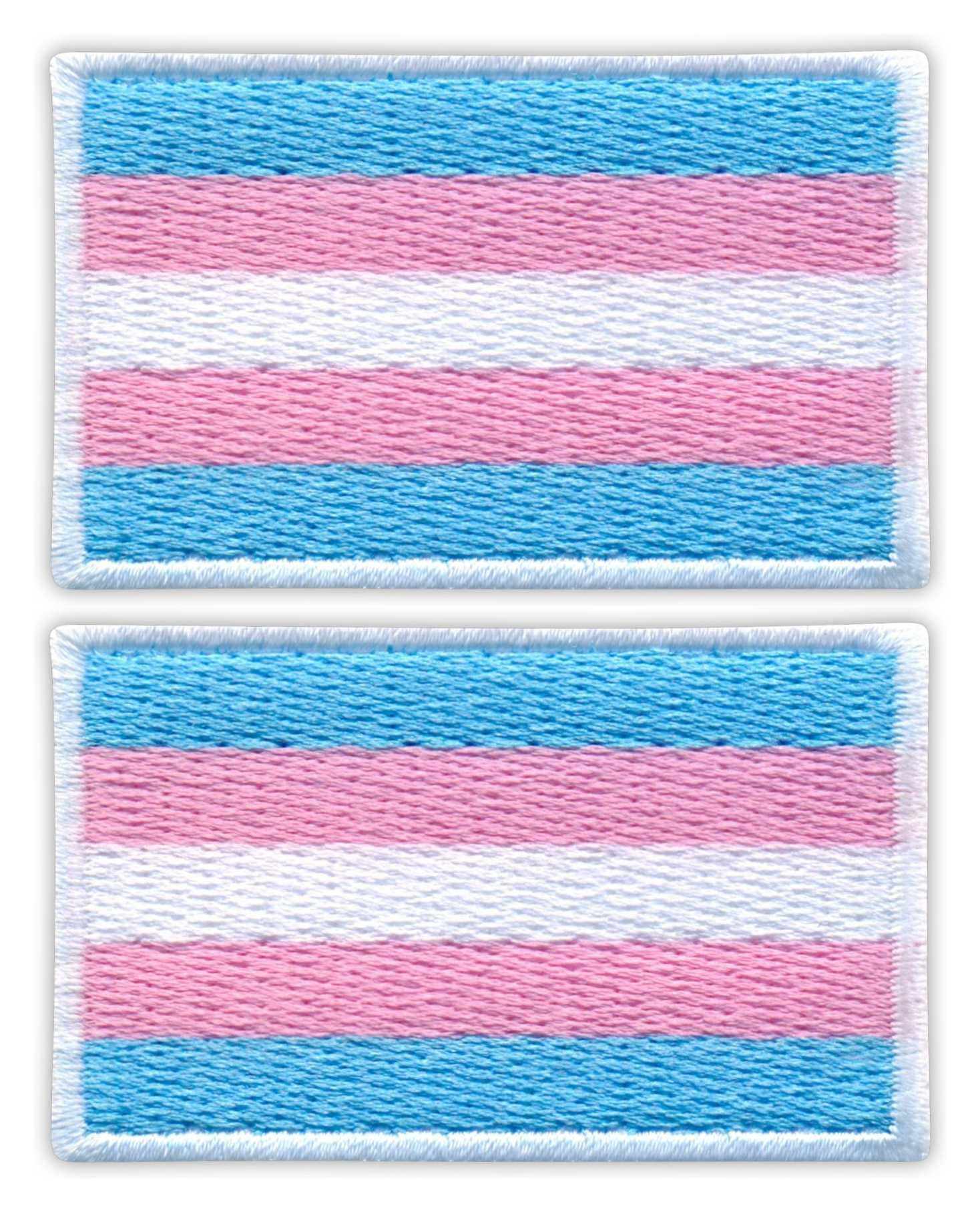 Set of Two - Patchion Transgender Pride Flag - Sew-on - Embroidered Patch/Badge/Emblem