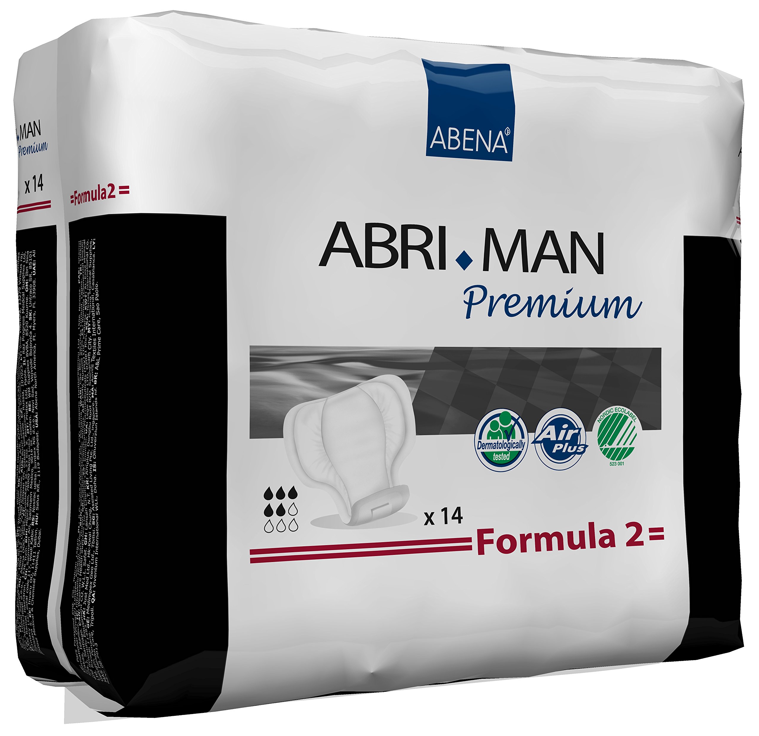 Abena Abri-Man Premium, Air Plus, Formula 2, Male Pouch Pads, 14 Count