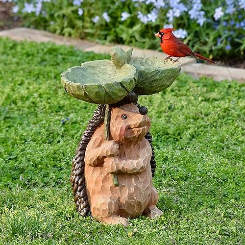 Miniatura 6 de Outdoor Garden Decoration Resin Hedgehog Birdbath Polyresin Antique Garden Bird Bath for Home Garden Yard