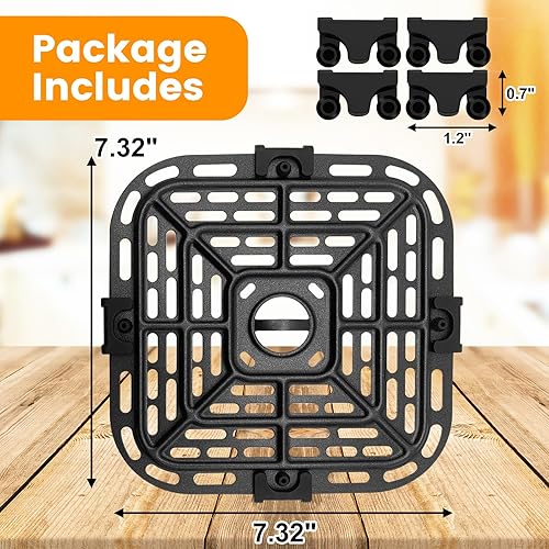 Miniatura 2 de Piezas de repuesto para freidora de aire Instant Pot Vortex Plus 6 en 1 4 cuartos de galón, 7.3 x 7.3 pulgadas cuadrada de grado alimenticio para