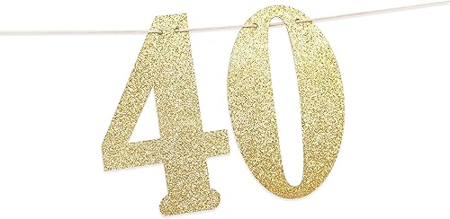 Miniatura 7 de Cartel de "Cheers To 40 Years", decoración de cumpleaños número 40, pancarta de fiesta de 40 aniversario