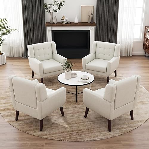 Miniatura 54 de UIXE Silla de Acento Floral, Sillón Moderno Tapizado en Tela para Sala de Estar, Cómodas Sillas de Club con Brazos Sofá Individual con Botones