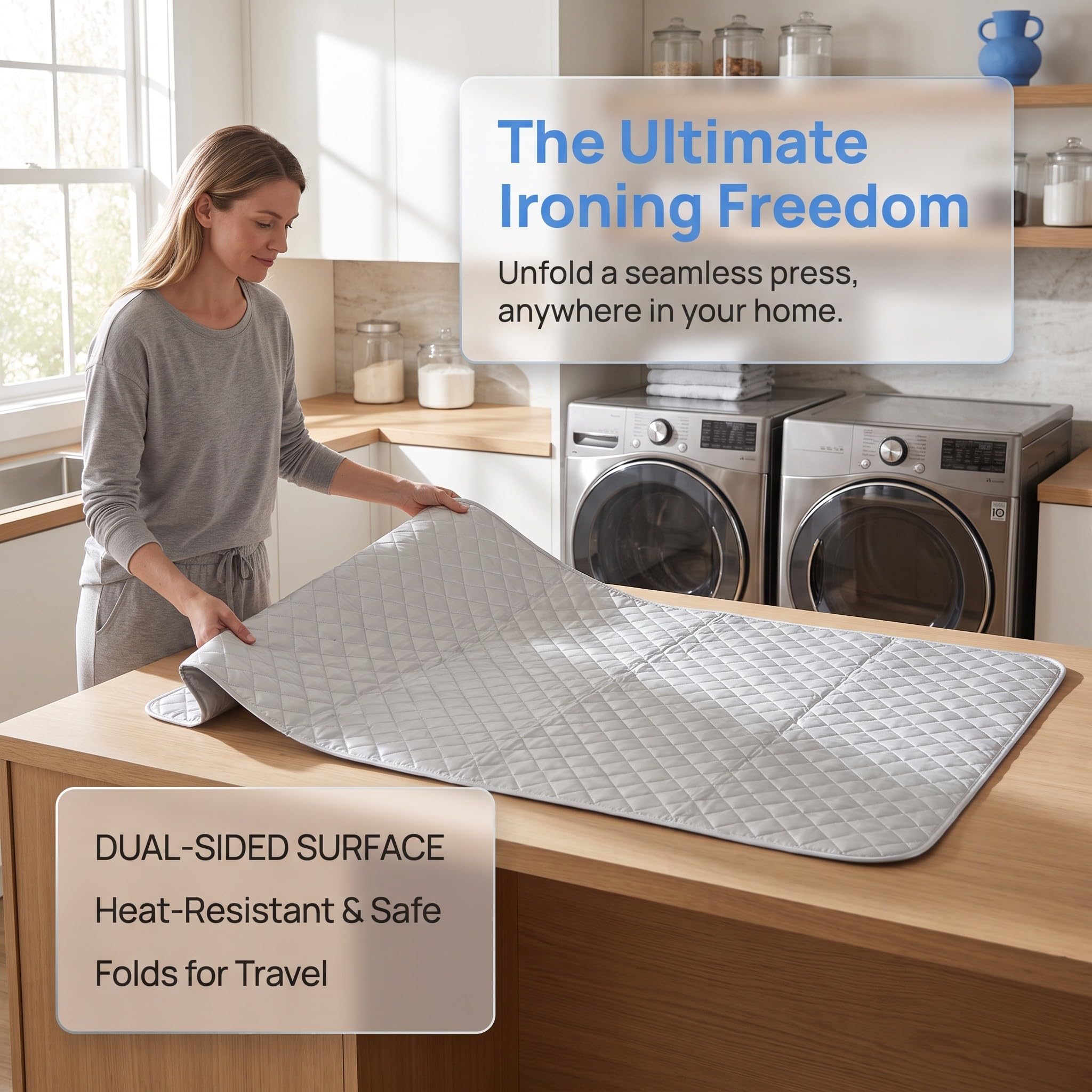 Gatuida Tapis de repassage portable pour table, 140 x 80 cm