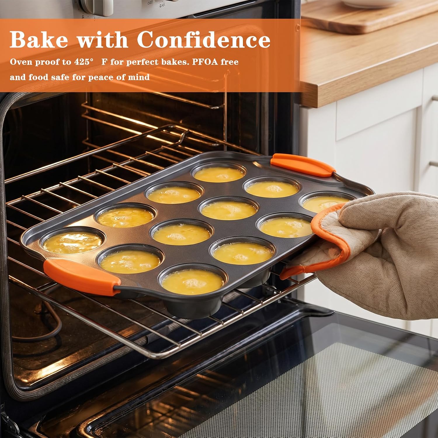 3 Pack Mini Cheesecake Pan, 12-Cup Nonstick Carbon Steel