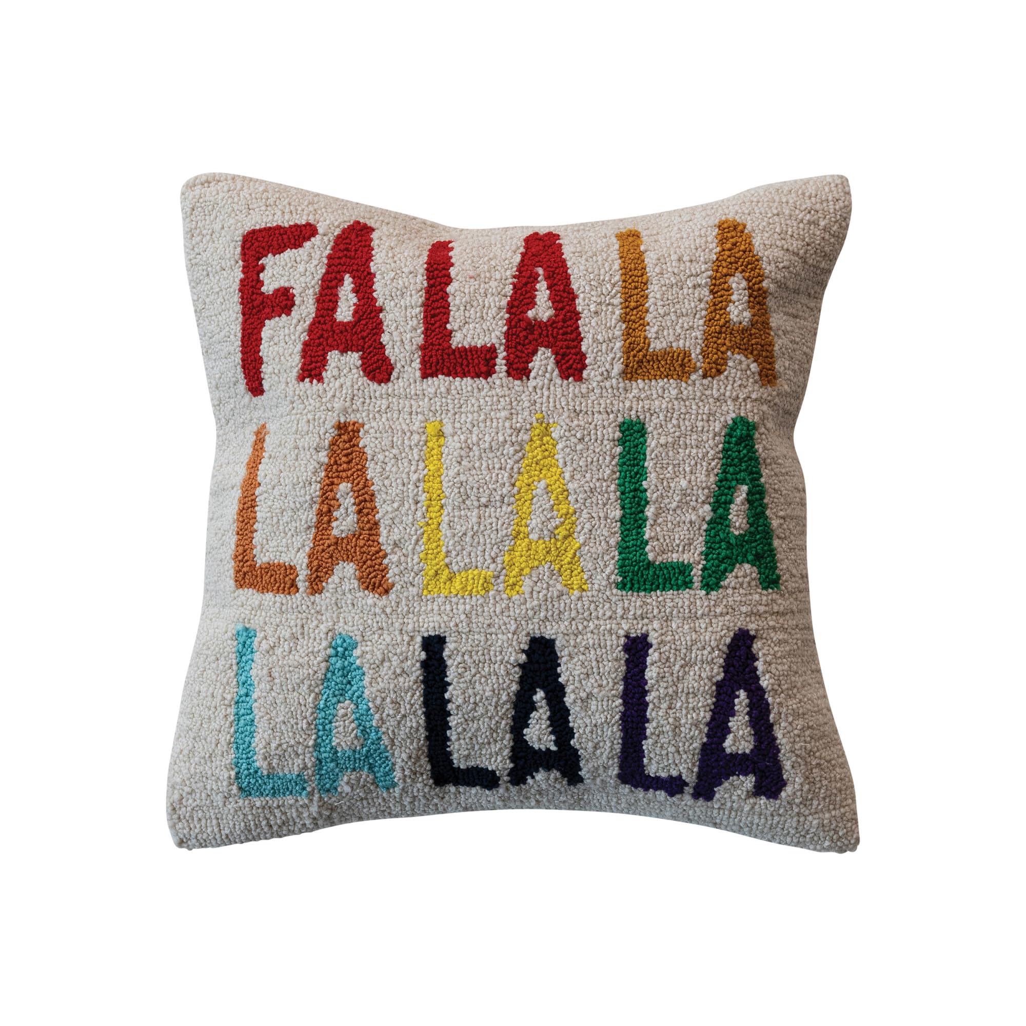 Creative Co-Op Square Cotton Tufted Pillow FALALALALALALALALA Multicolor