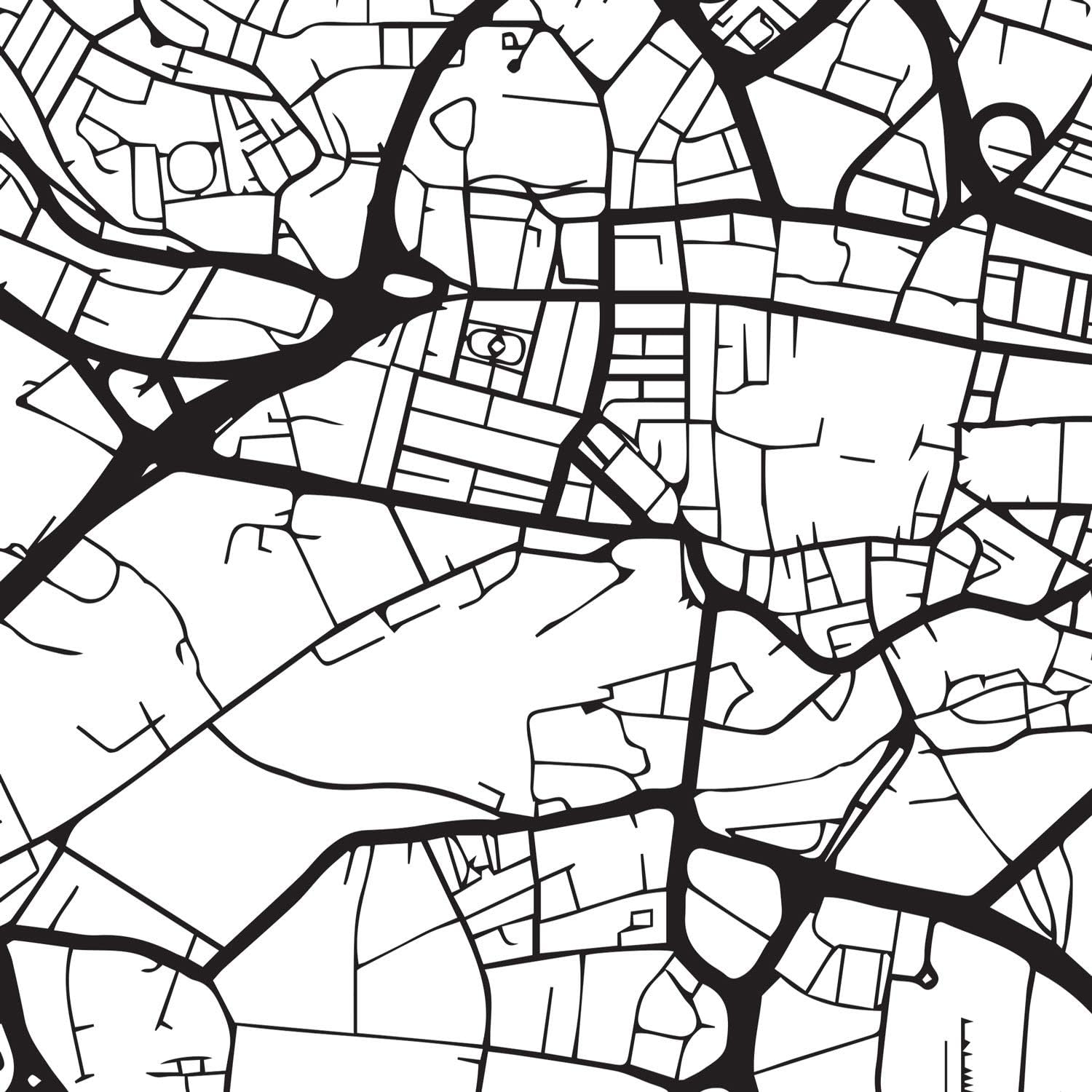 Nacnic Map blade Leeds City Scandinavian style in black and white. A3 size poster Printed paper No 250 gr. Paintings - Image 3