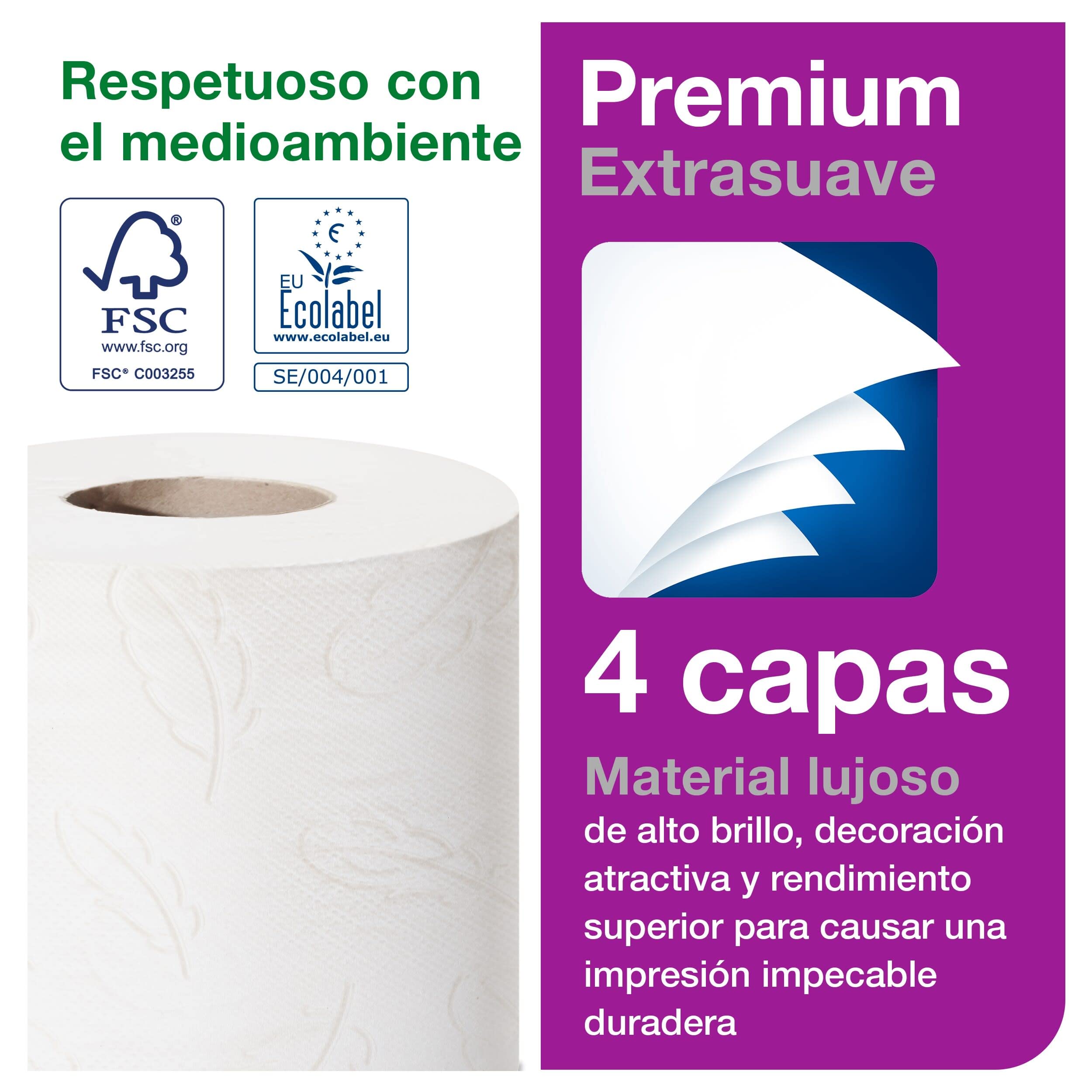 Tork 110405 - Pack de 7x6 rollos de papel higiénico x 153 hojas, 4 capas, color blanco