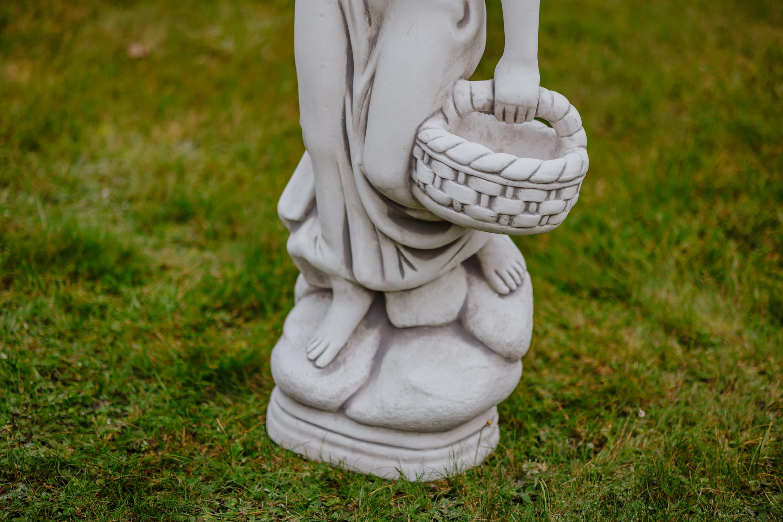 gartendekoparadies.de Frauen-Statue Antiker Stil, Grau, H. 133 cm | Steinfigur, Frostsicher, Steinguss, Für Außenbereich, 147 kg