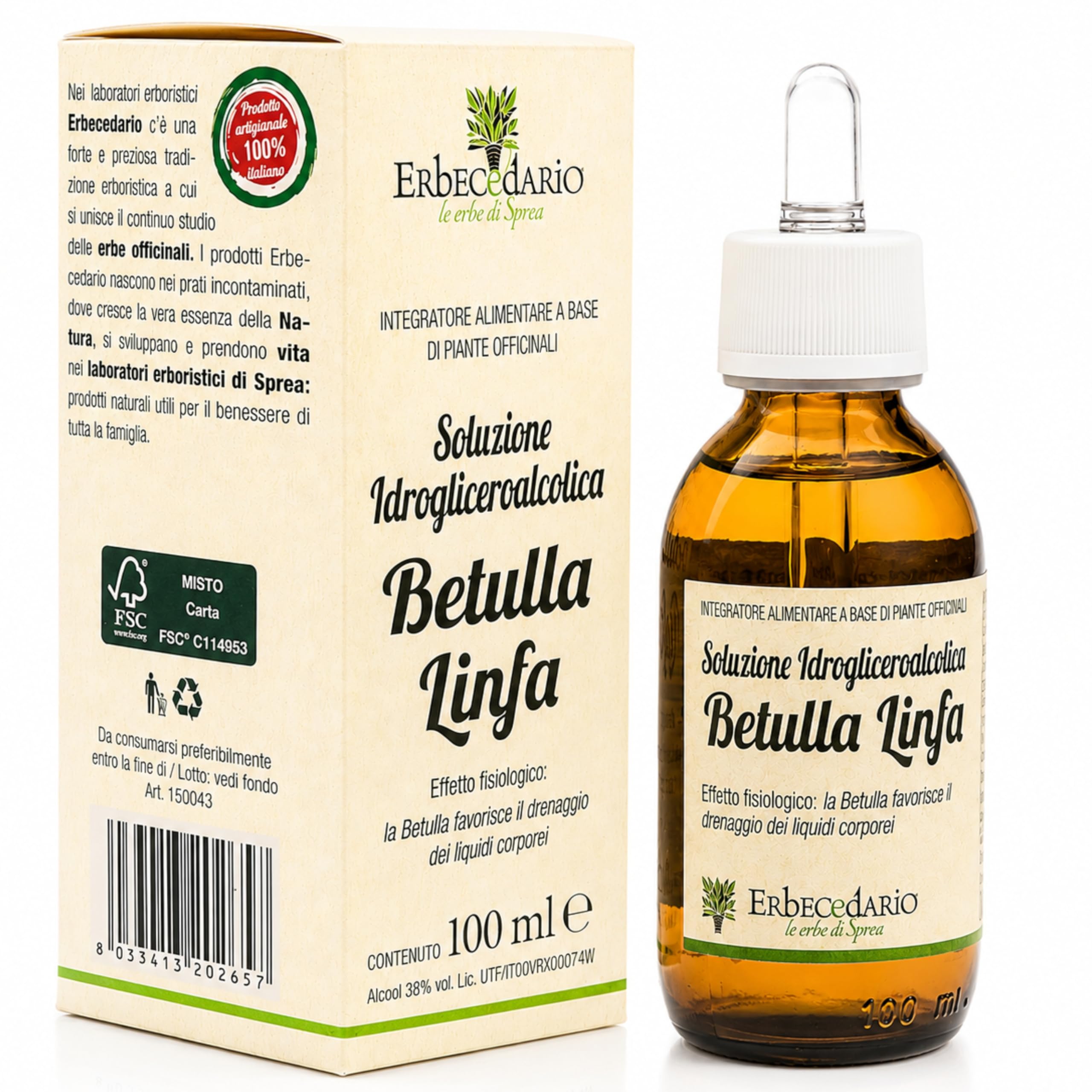 Linfa di betulla 100ml drenante forte sgonfia e depura - Made in Italy | Drenant
