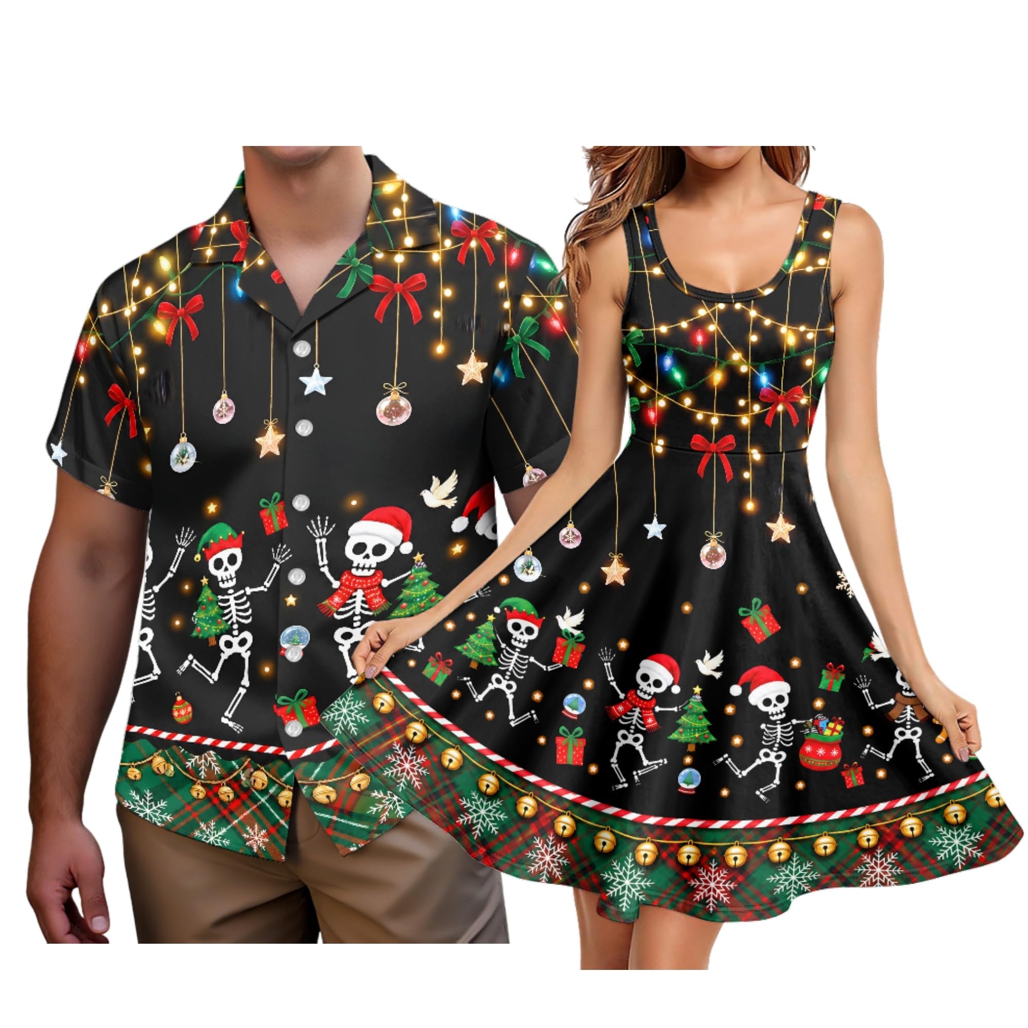 Hawaii Matching Couple Outfits Husband and Wife Clothing Fashionable Mens Casual Shirts Hawaii Dress with Soft Fabric