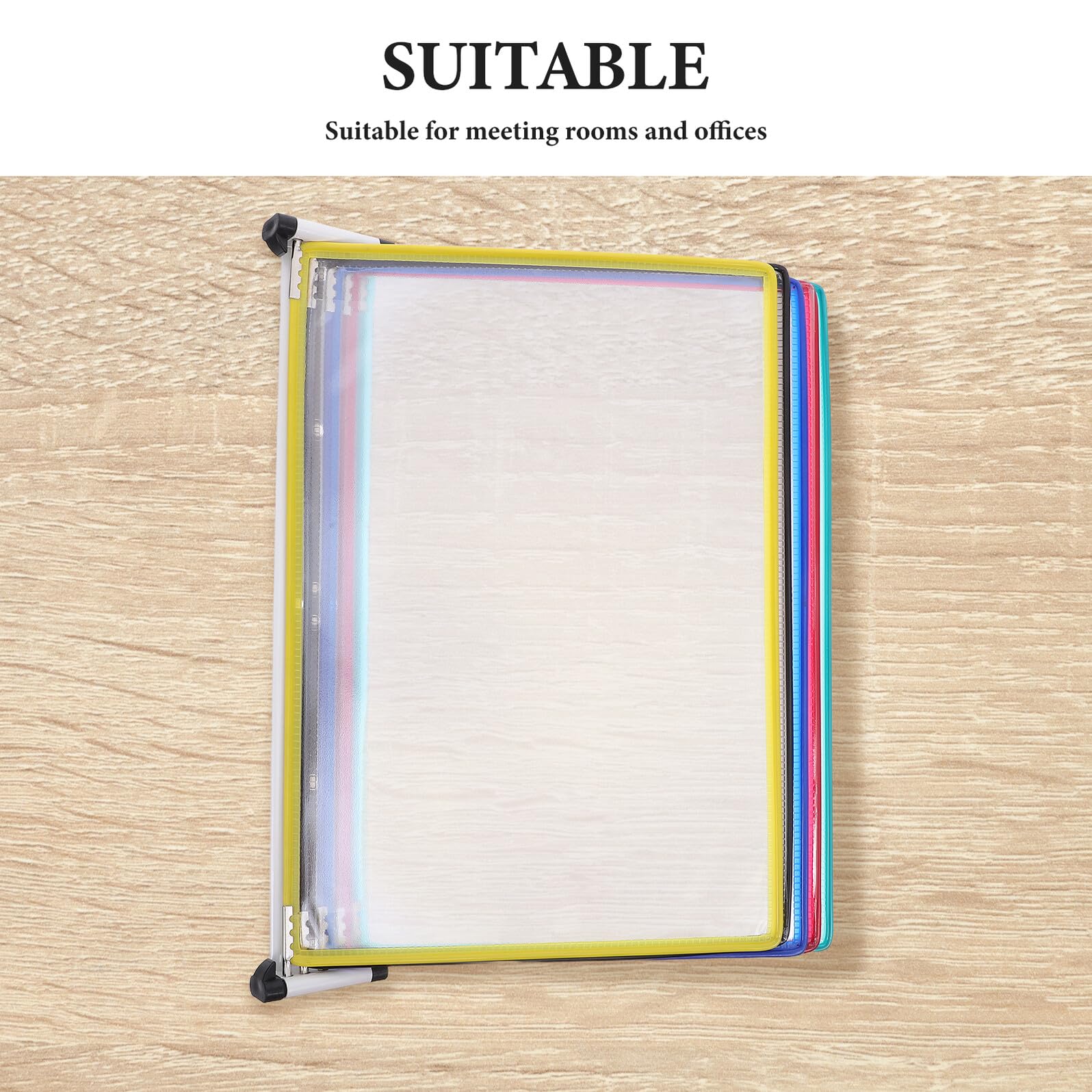 Supporto da Parete per Cartelle Espositore Portadocumenti in Plastica e Ferro Organizer Sospeso per File Pannelli di Riferimento per Ufficio e Riunioni