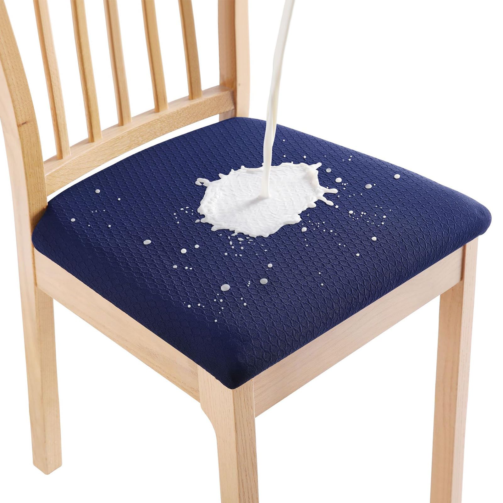 Housses de chaise de salle à manger imperméables lot de 6 bleues de cuisine