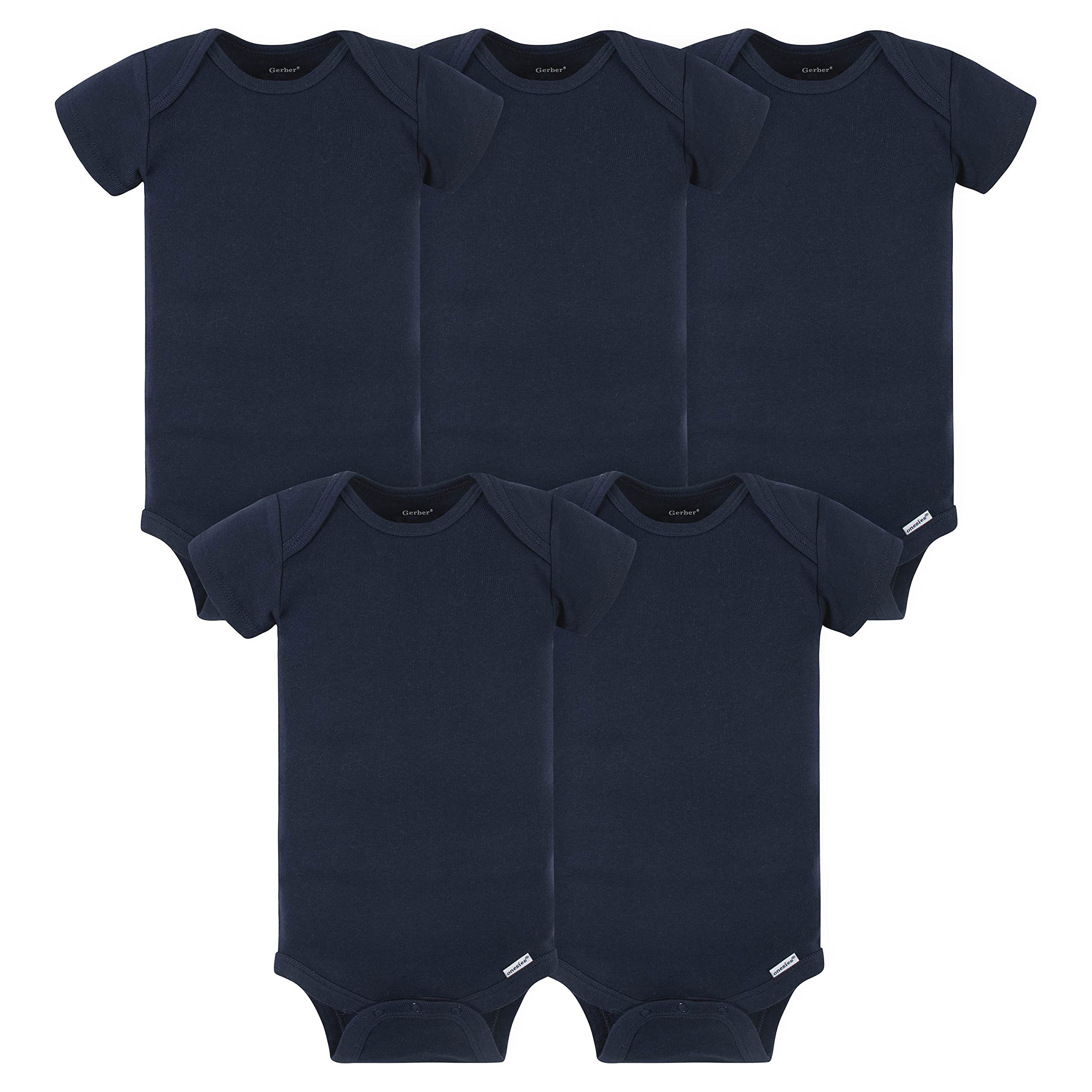 Gerber Baby Boys &amp; Girls 5-Pack Solid Onesies Bodysuits