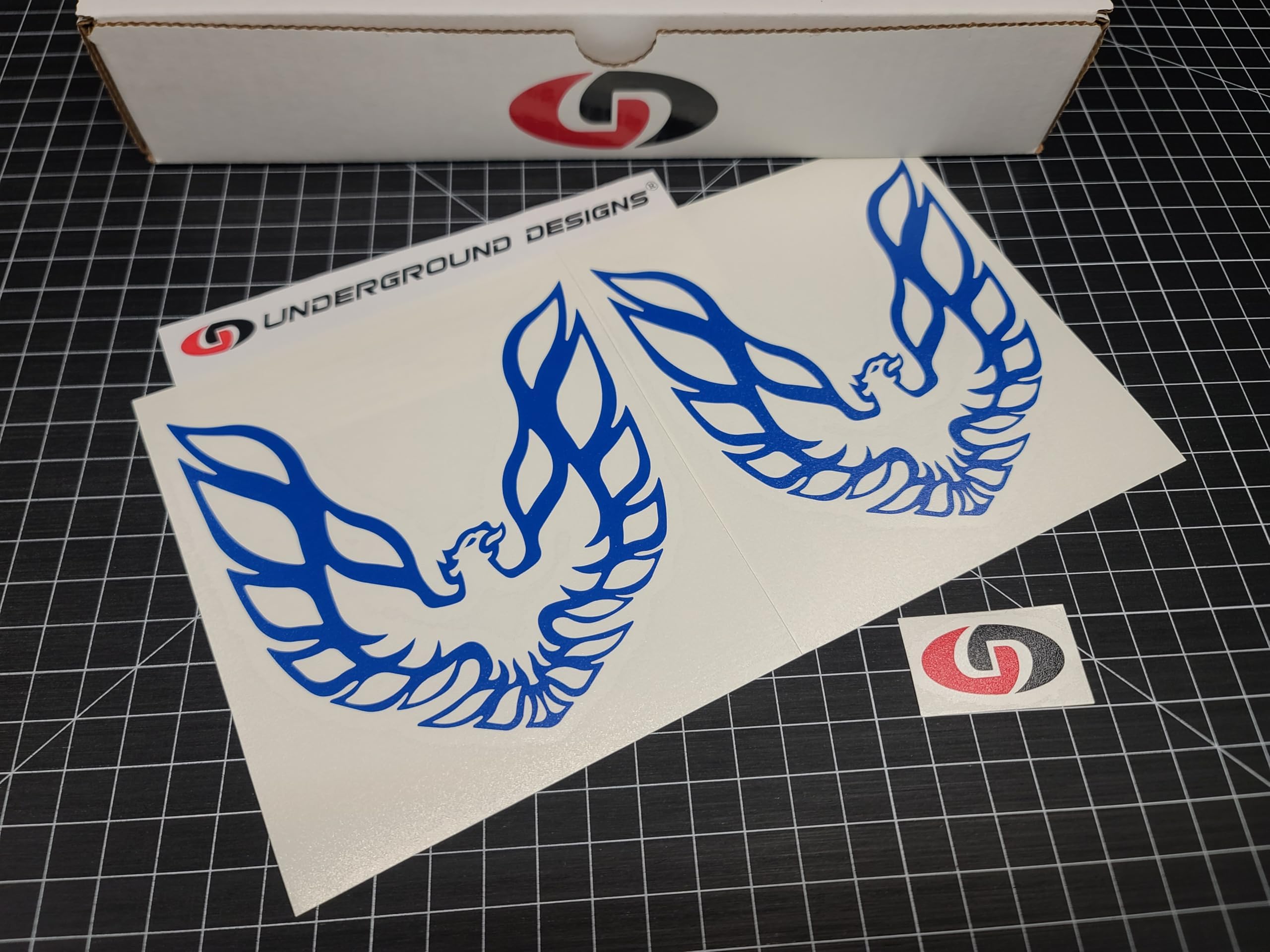 Firebird Decals (2pk) Retro Pillar Window Accent Stickers Fits Pontiac Trans Am Formula 350 LTX LSX Select Color: (Gloss Blue)