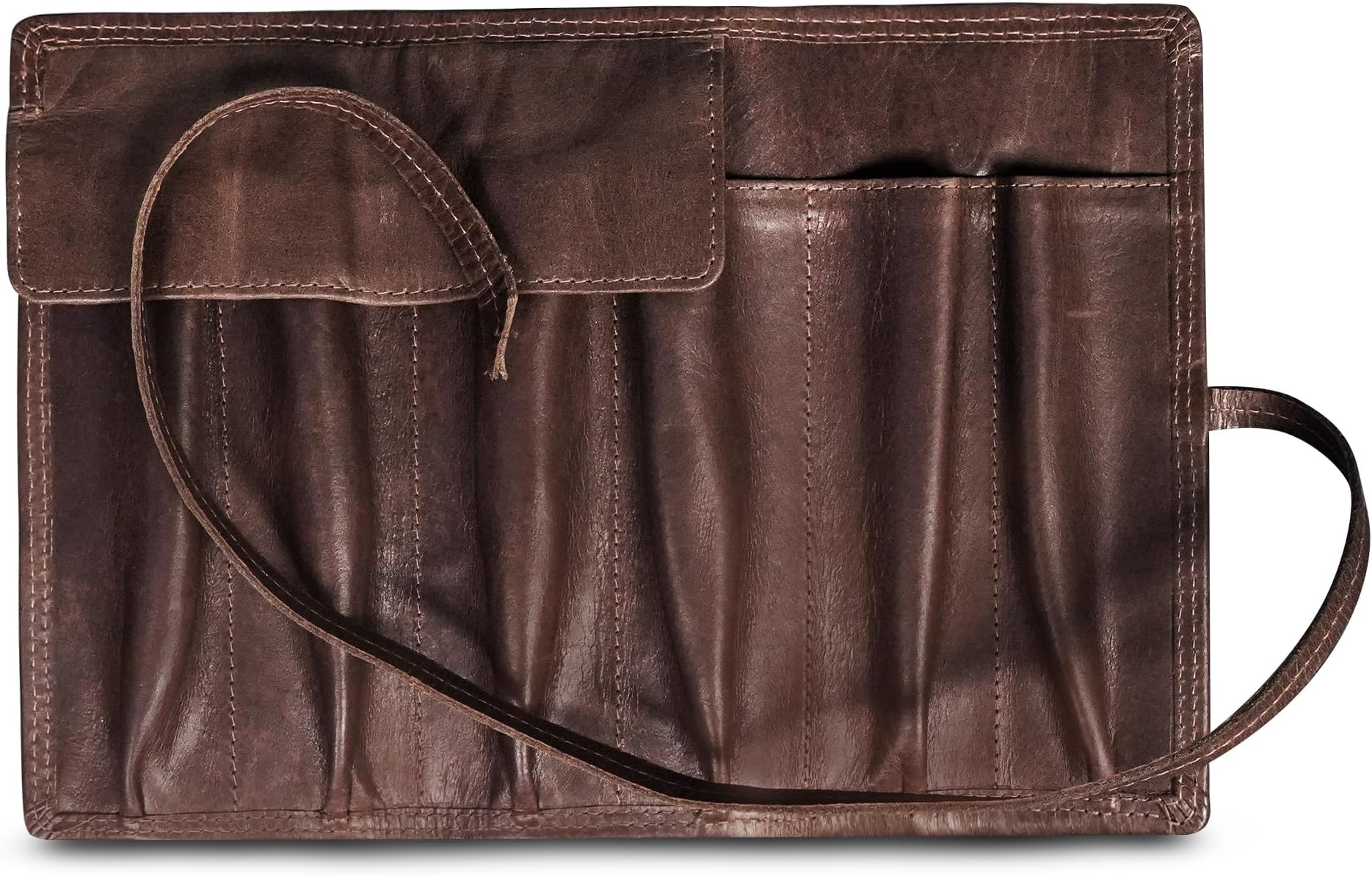 Otto Angelino Pochette In Pelle Con Cerniera, Porta Smartphone, 23x14.5x5 Cm, Colore Marrone - 3