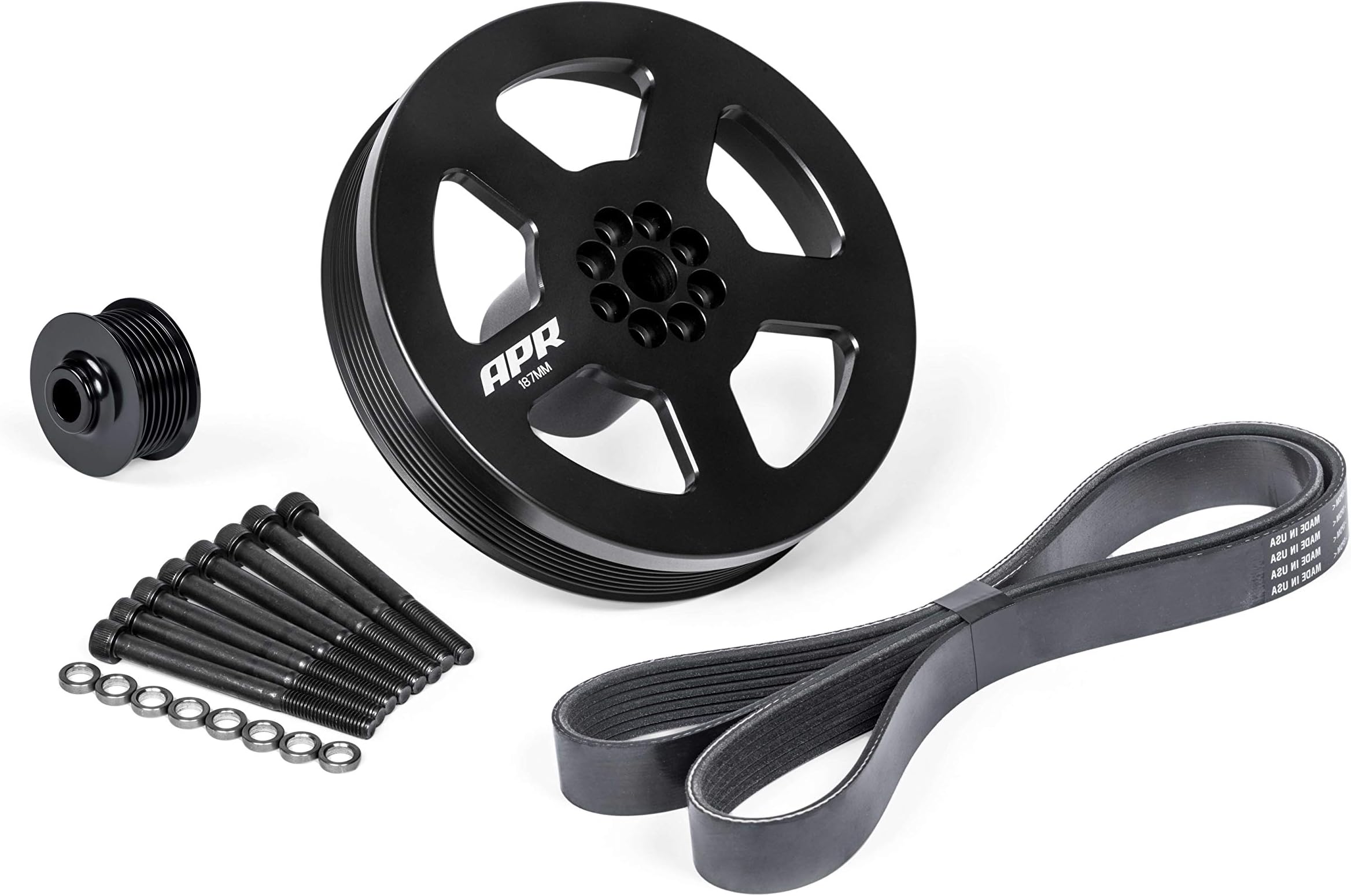 APR MS100184 3.0 TFSI Supercharger Drive and Crank Pulley with Belt Press on