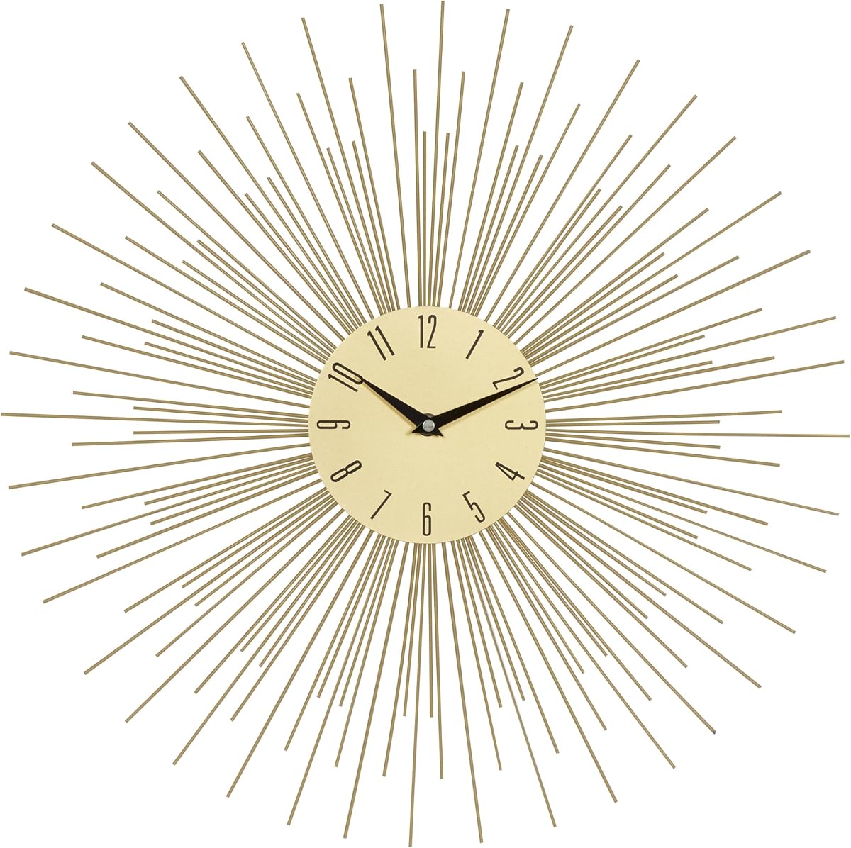 Deco 79 Metal Starburst decorativo para el hogar con detalles en negro | Starburst decorativo para el hogar con detalles en negro Reloj de cocina Reloj