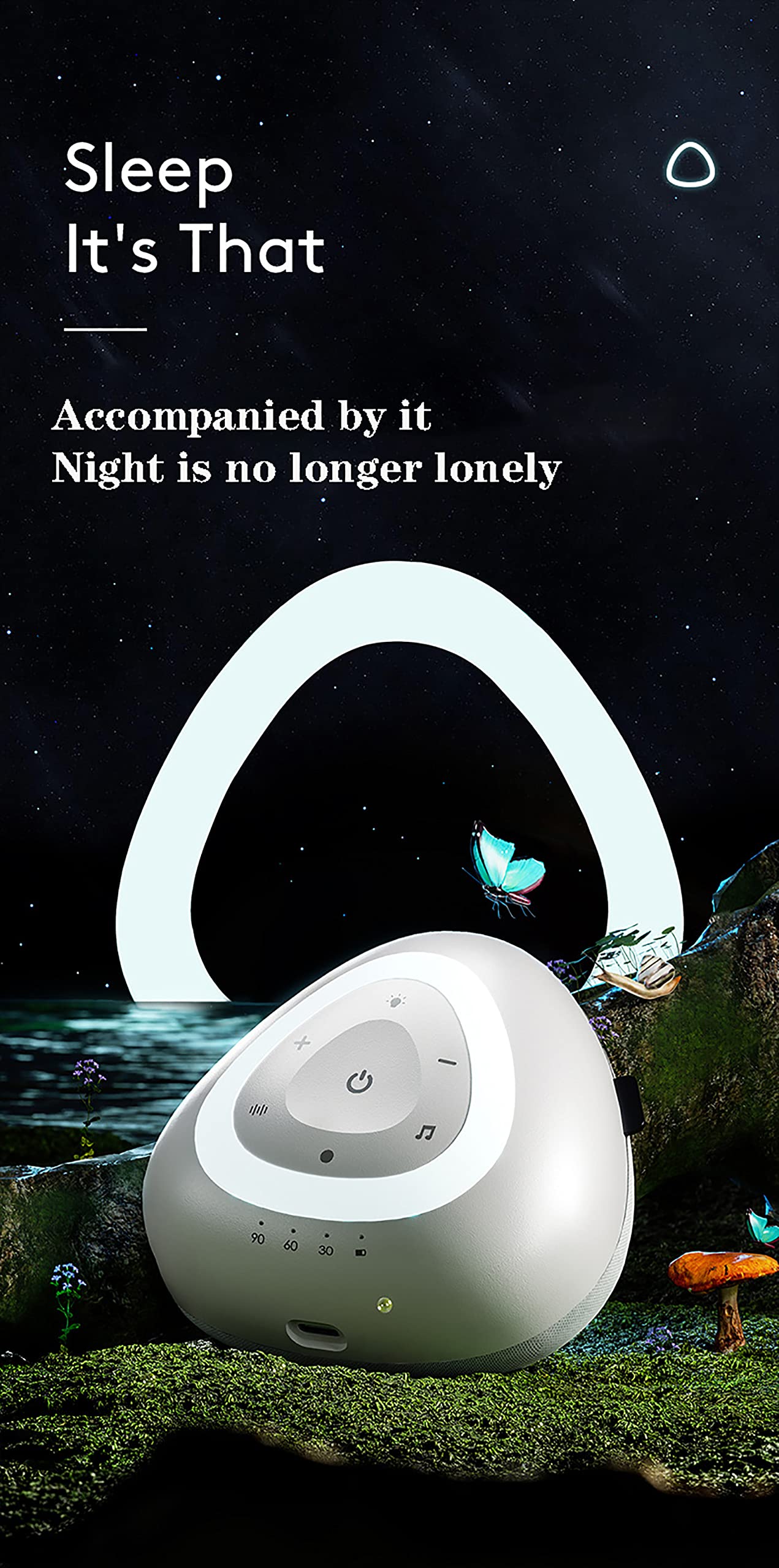 Máquina de Ruido Blanco para Dormir, Temporizador de Apagado automático con 10 Sonidos relajantes de la Naturaleza, Ayuda y cancelación, para meditación en la privacidad de la ofic