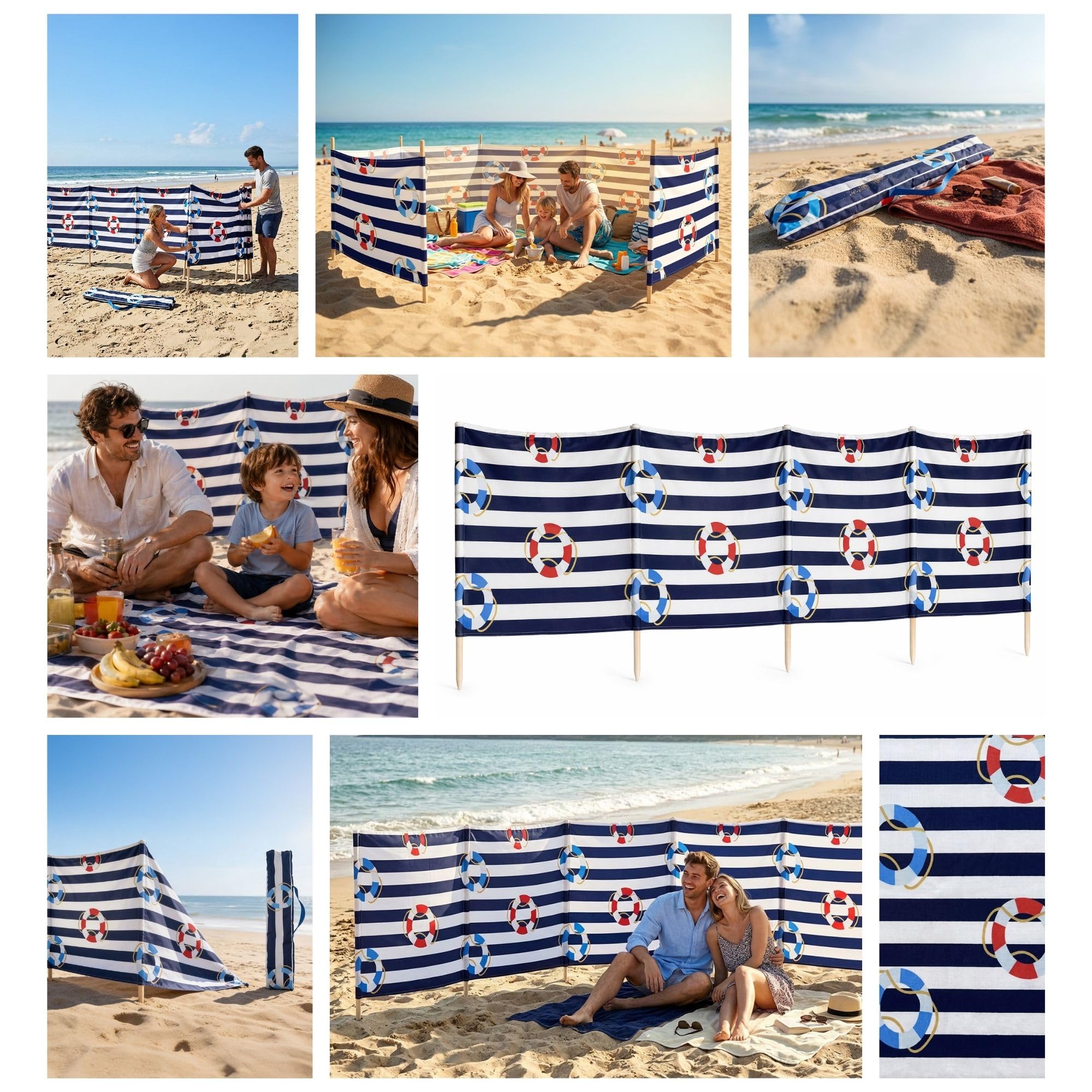 Amazinggirl Pare-Vent Plage Camping Brise-Vue Protection Contre Le Vent et Le Soleil pour Jardin Piscine Voyage Terrasse