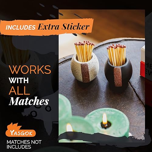 Miniatura 4 de Yasgok Soporte de cerámica con delantero (juego de 2)  Bonita caja decorativa  Combina con velas en un frasco  Regalos modernos de decoración del