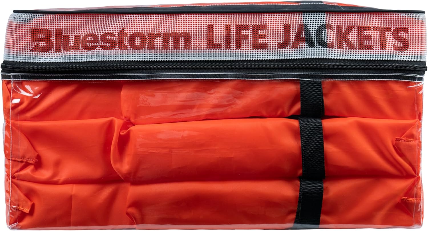 BLUESTORM Keyhole Life Jacket for Adults | US Coast Guard (USCG) Approved Type 2 Basic Universal Foam Life Vest Preserver (PFD) in Orange