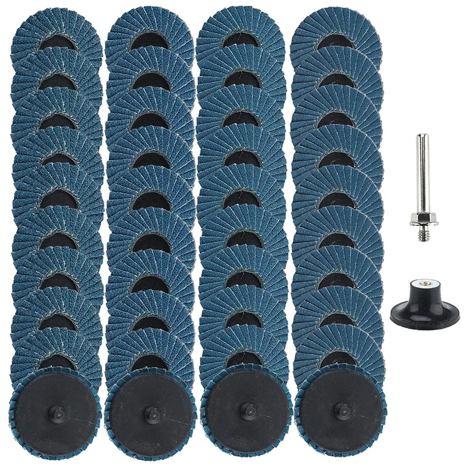 6/10/22/42 Pezzi Disco Lamellare Con Blocco Rapido Da 2 Pollici Disco Abrasivo A Grana 40/60/80/120 Con Supporto For Tampone Disco Condizionato For La Macinazione(42 Pcs)