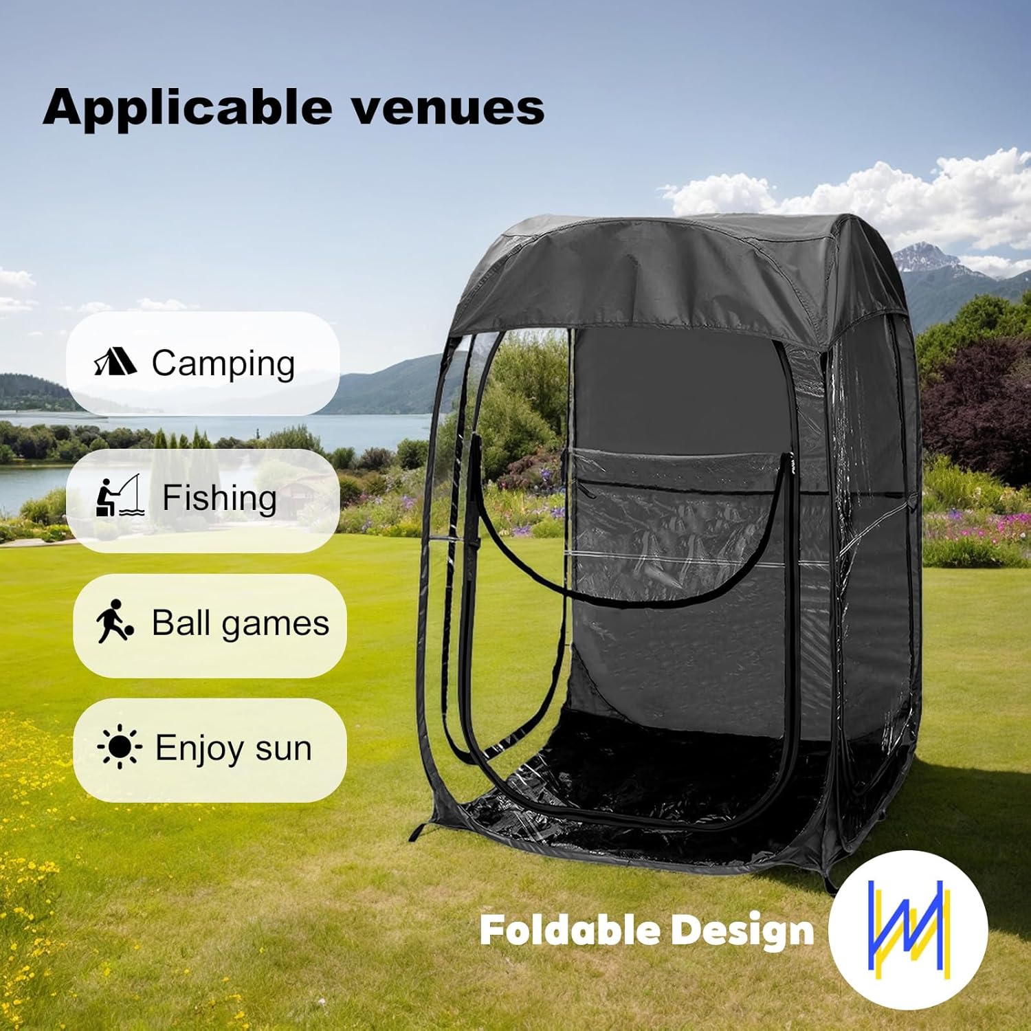 Anwick Sports Tent pop Up Shelter, 59" Portable Weather Pod 1 Person for Fishing, Camping, Outdoor Events