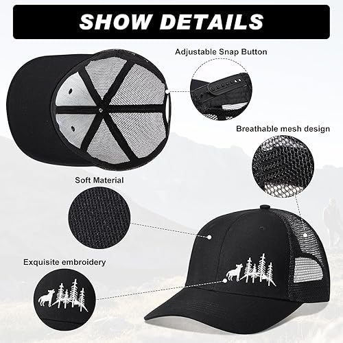 Miniatura 3 de Hercicy 12 gorras de béisbol bordadas con diseño de pino de montaña escarchada, gorra de béisbol ajustable para hombres y mujeres, pesca, golf,