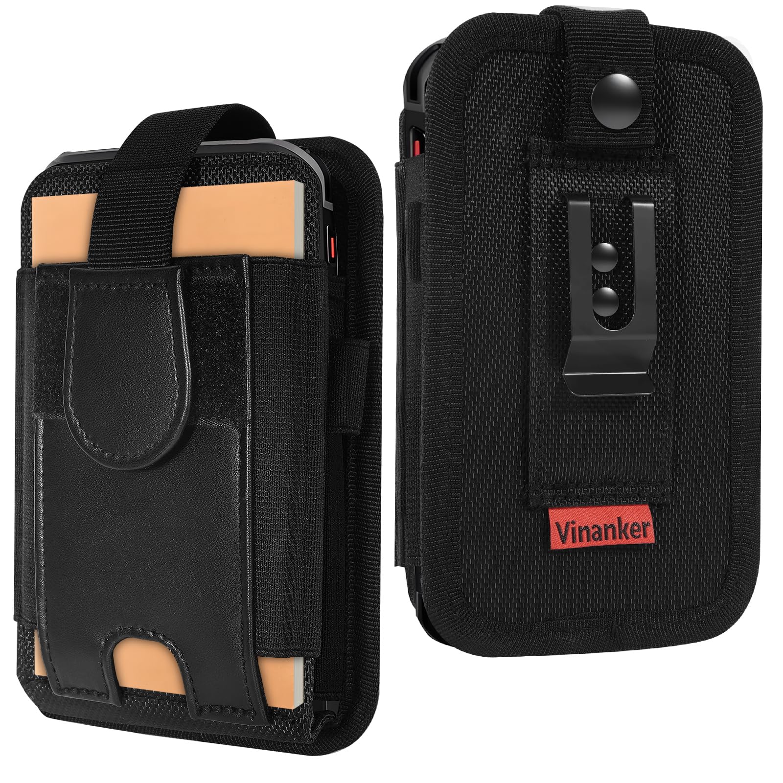 Scanner Holster für Zebra TC52, TC53, TC70, TC70x, TC72, TC75, TC75x, TC77, M60, MC67, Scannertasche mit Gürtelclip und Sicherungsband (Schwarz) | Scanner-Halter, kompatibel mit Zebra Hand-Barcode-Mobilcomputern, ausgestattet mit Gürtelclip und Sicherheit