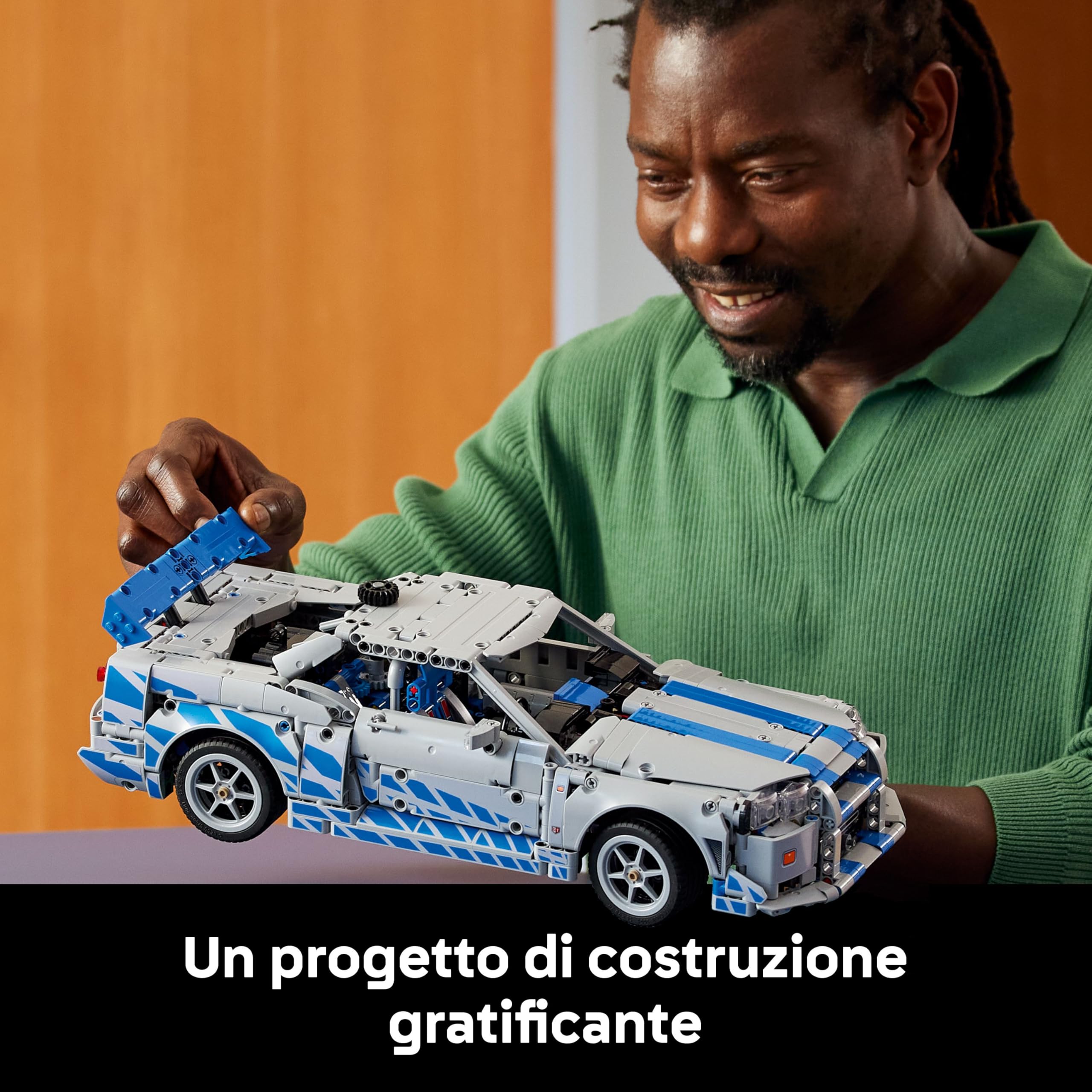 LEGO Technic Auto Nissan Skyline GT-R (R34) 2 Fast 2 Furious - Modellino da Costruire per Adulti con Funzione di Derapata, Sterzo, Sospensioni e un Motore a 6 Cilindri - Regalo da Collezione - 42210