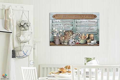 Miniatura 3 de GUTTATY Lienzo decorativo para pared, diseño rústico de granja, imágenes de cocina para decoración de pared, lienzo enmarcado con nombre