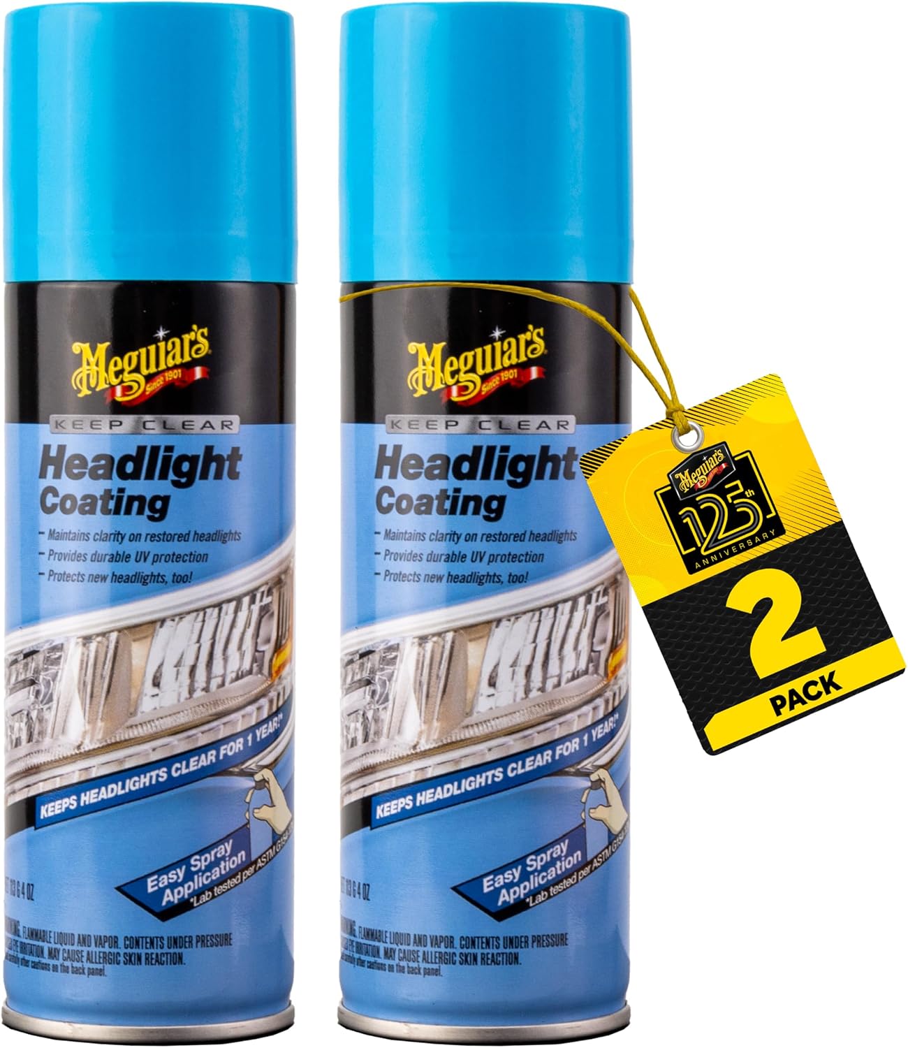 Meguiar's Keep Clear Headlight Coating, Clear Coat, Coating Spray—Helps Protect Restored Headlights And Keep Lenses Clear; Use On Cars, Trucks & Suvs - 4 Oz Spray (2 Pack)