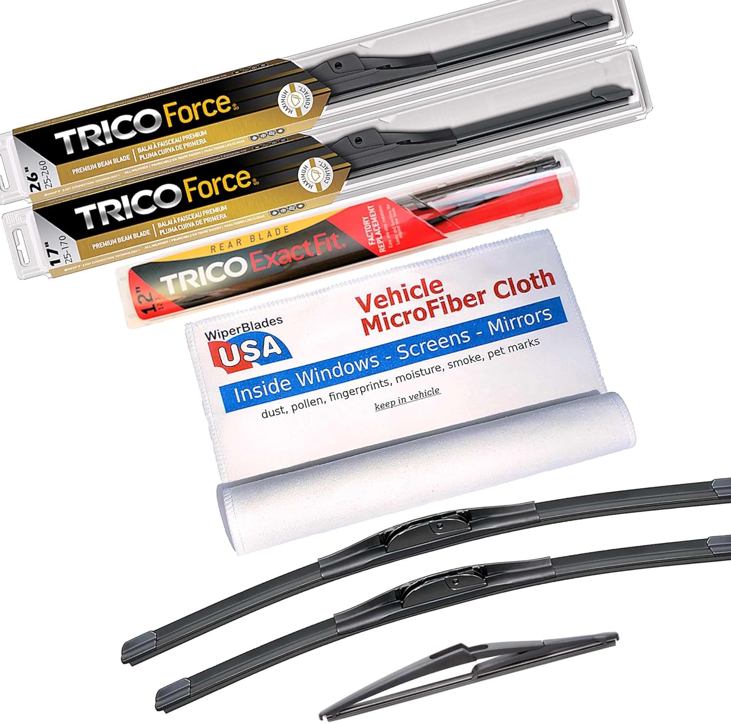 Performance Beam Wipers compatible with Infiniti QX80 2016 (Set of 3) w/Rear Wiper Wiper Blades