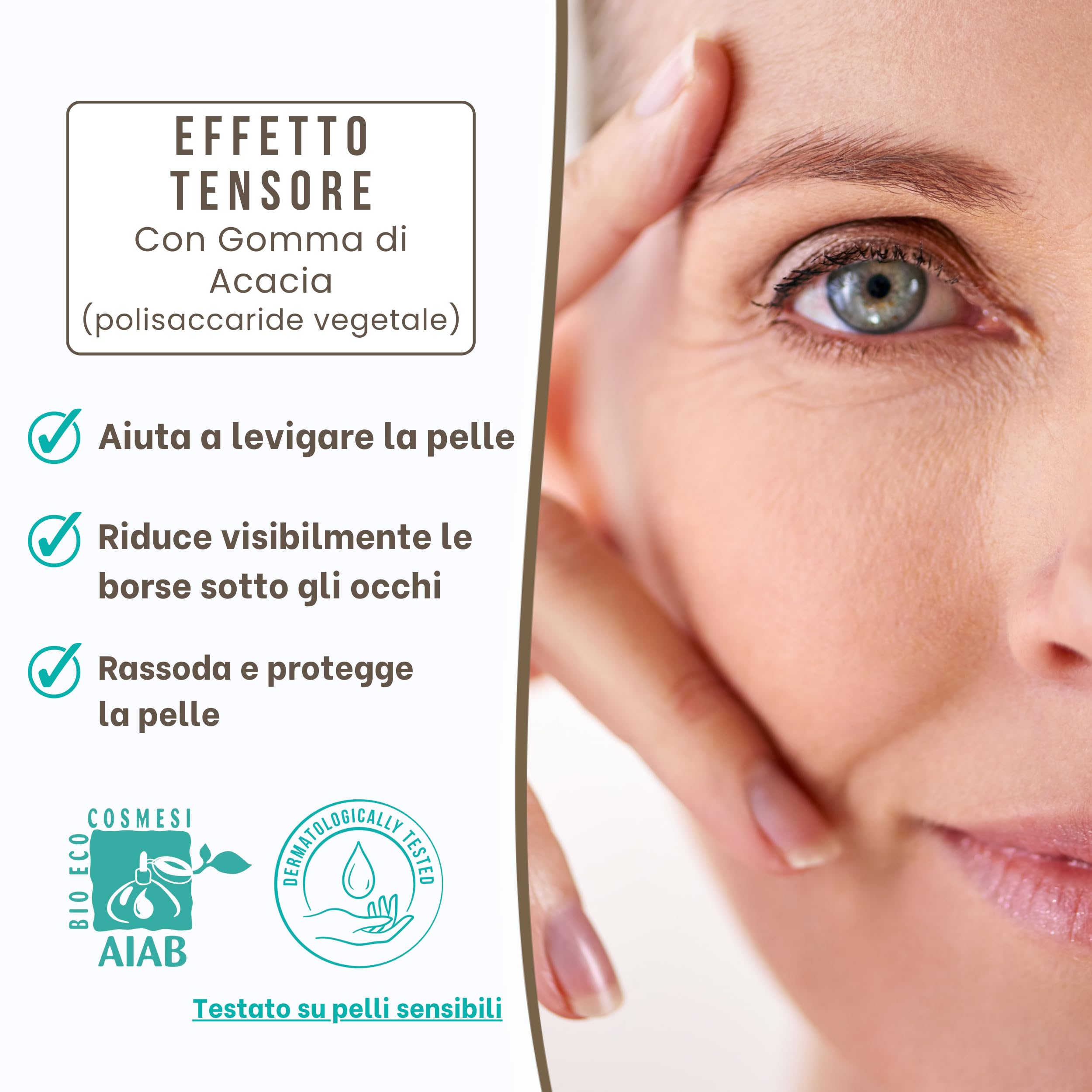 DIGUE® Crema Borse e Occhiaie - Contorno Occhi Rassodante SuperFood - Azione Lenitiva istantanea contro i gonfiori, Testato su Pelli Sensibili - Lifting Uomo e Donna, da 30 ml Made in Italy
