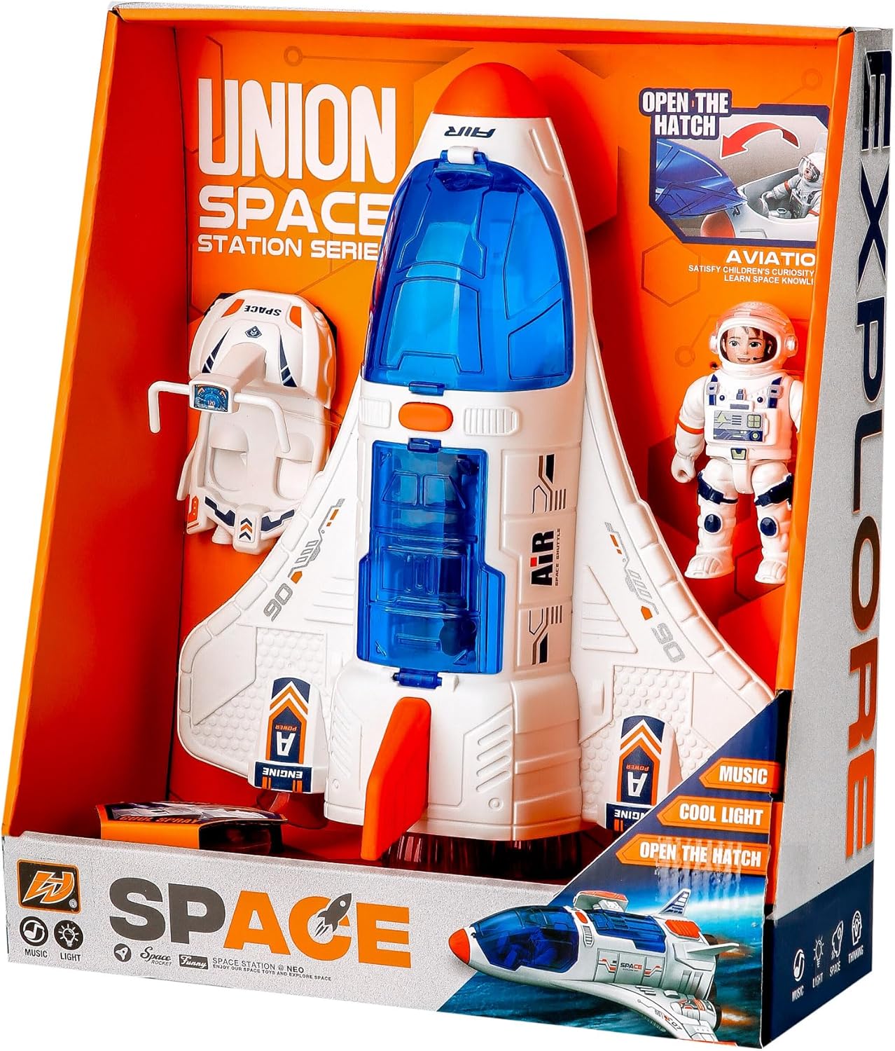 Wbzle Spaceship Shuttle Toy with Astronaut Figure Fun