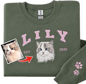 COUPLEHOODIES Custom Embroidered Dog Sweatshirt For Women Photo Portrait