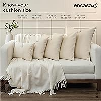 Vista 7 de Encasa XO Juego de 4 fundas de almohada de 20 x 20 pulgadas, sin rellenos, fundas de almohada de algodón para sala de estar, cama, sofá, sofá