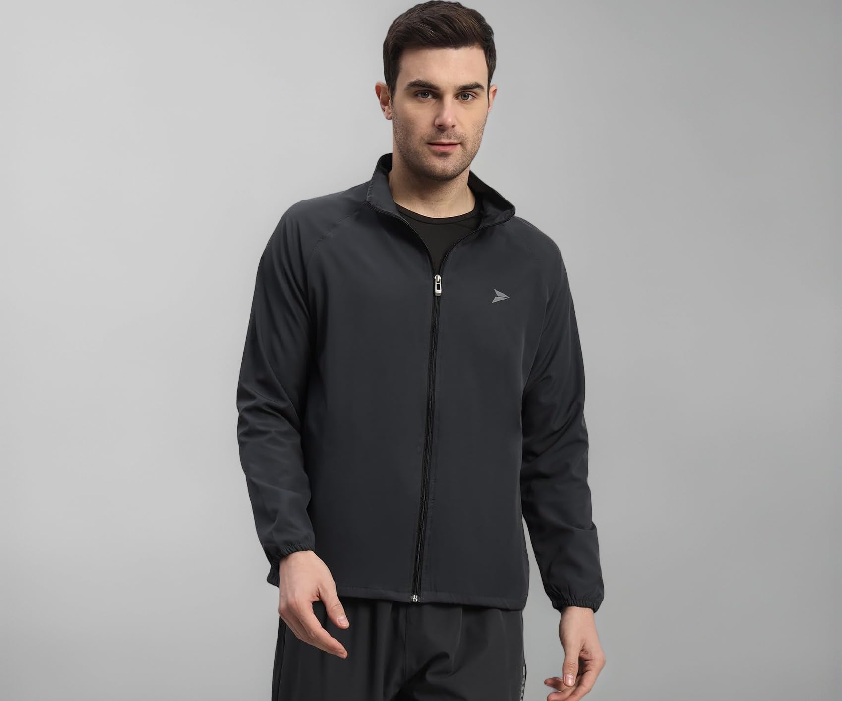FITINC NS Jacket for Men with Two Closer Zipper Pockets - Sports and Casual Wear