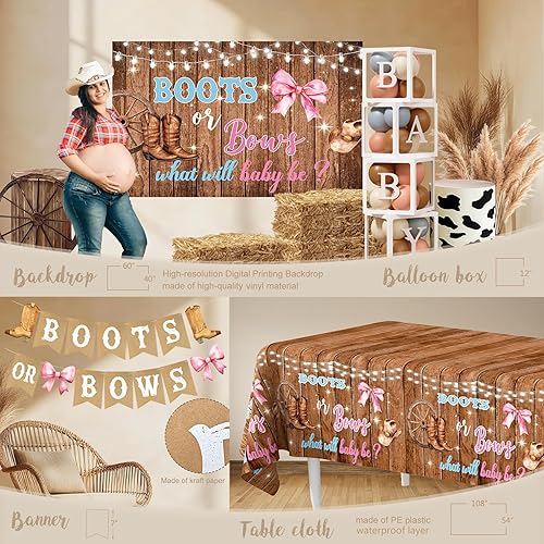 Miniatura 3 de Decoraciones de revelación de género de botas o lazos