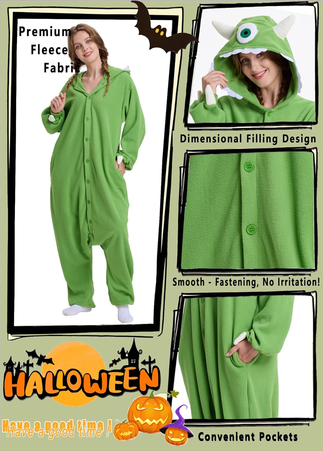 Adult Animal Onesie Pajamas,Halloween Costumes Cosplay Sleepwear for Women Man Teens - Image 4